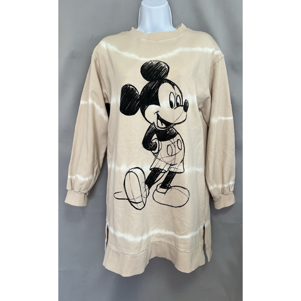 Zara Disney Long Sweatshirt Beige Mikey Mouse 13-14 Yrs NWT